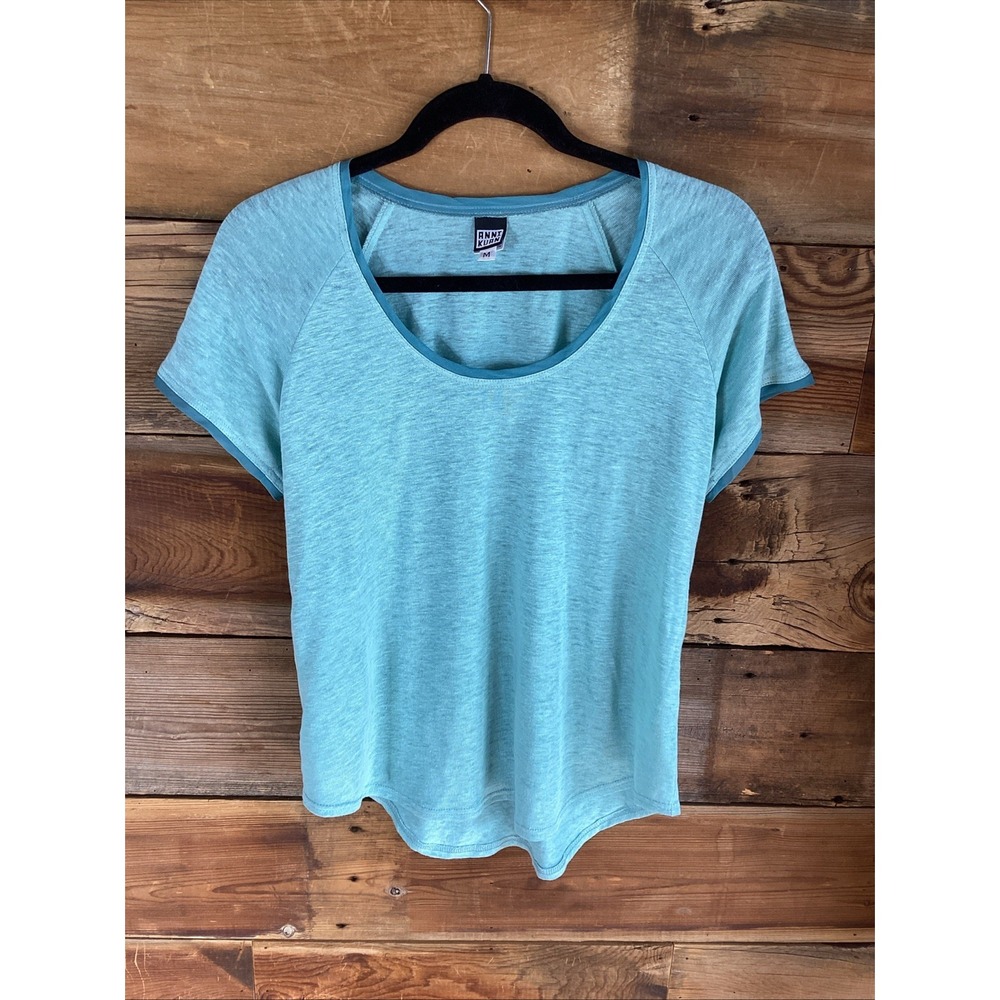 Seafoam Green T-Shirt Flax From Japan And Silk Trim Med Made In NYC Anna Kuan
